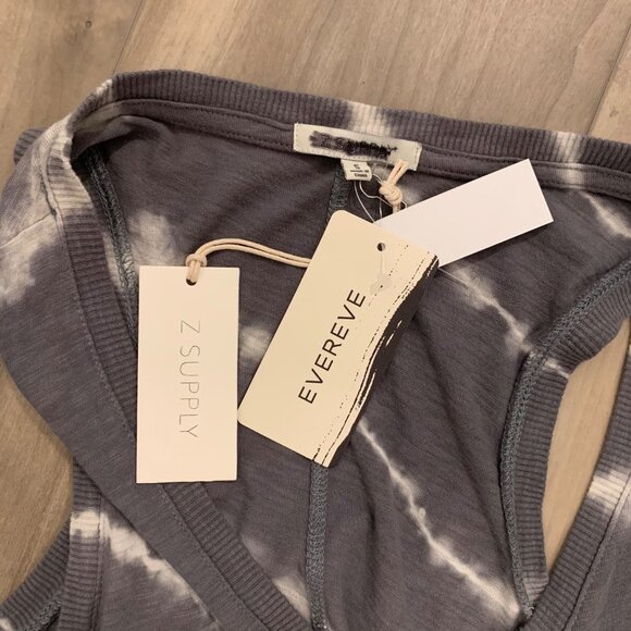 Z SUPPLY REVERIE SPIRAL Grey Charcoal Tie Dye Midi Dress S - Picture 8 of 13